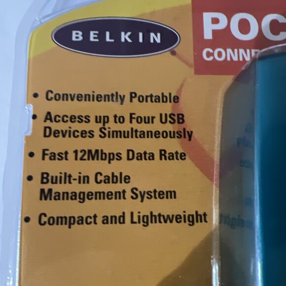 Belkin Pocket Hub USB Connector Up to 4 Devices Portable Builtin Cable Year 2001 - Picture 3 of 13